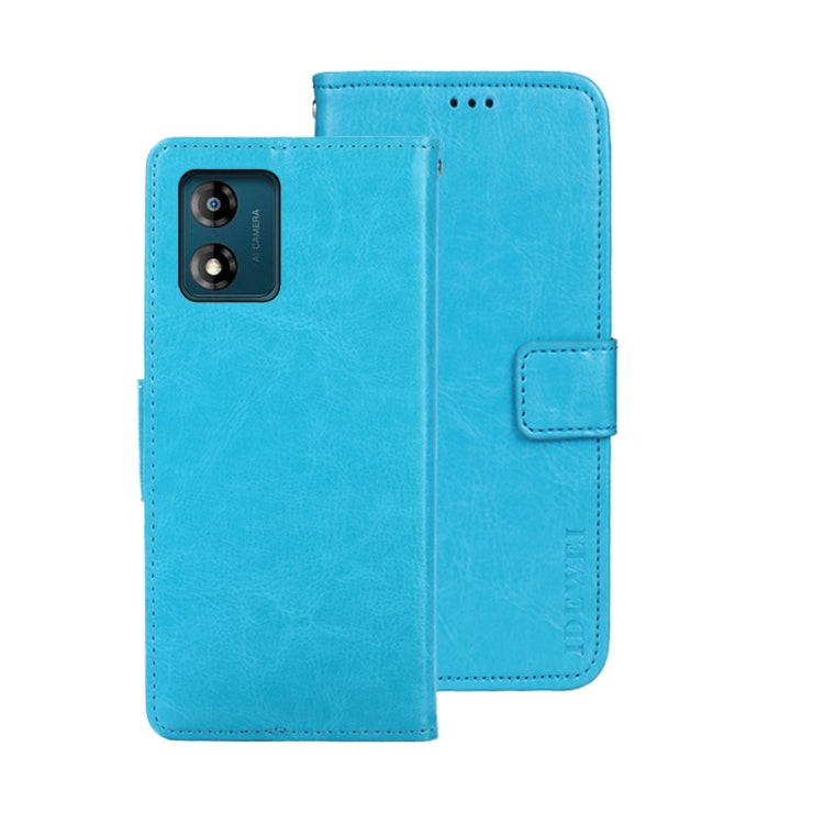 For Motorola Moto E13 idewei Crazy Horse Texture Leather Phone Case with Holder