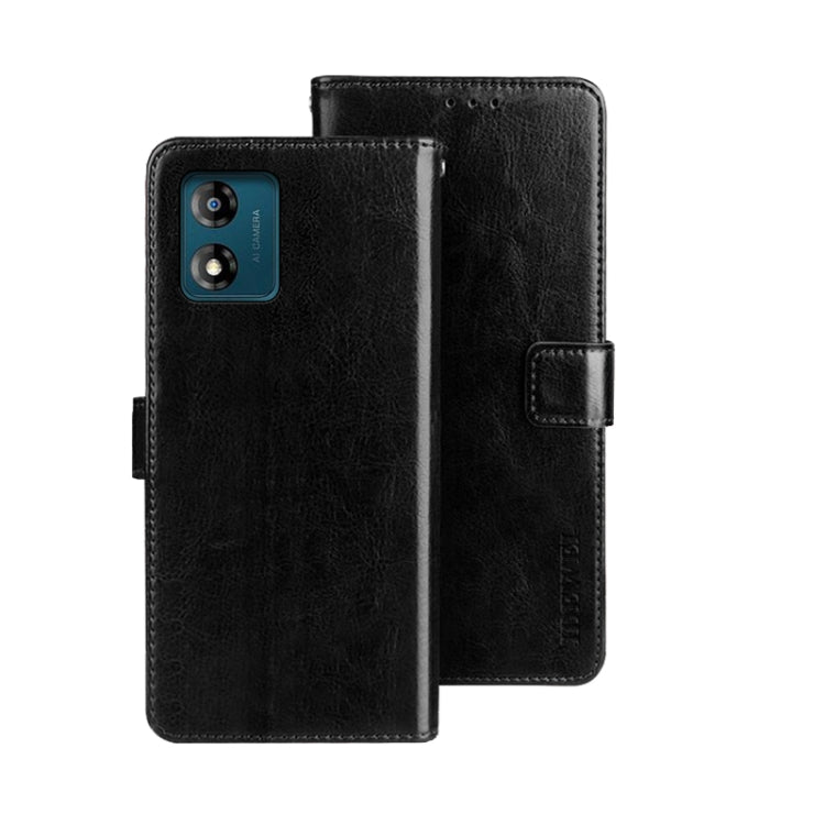 For Motorola Moto E13 idewei Crazy Horse Texture Leather Phone Case with Holder