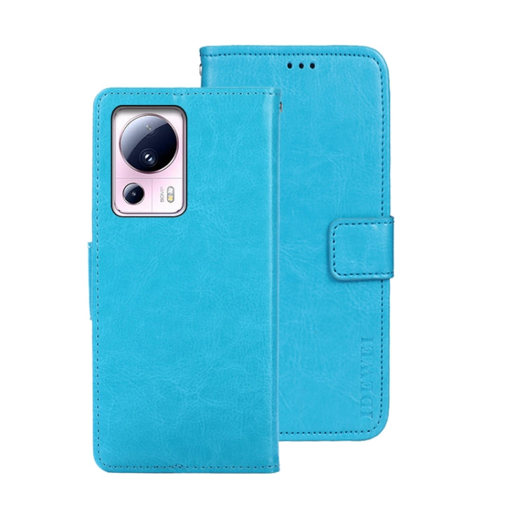 For Xiaomi 13 Lite idewei Crazy Horse Texture Leather Phone Case with Holder