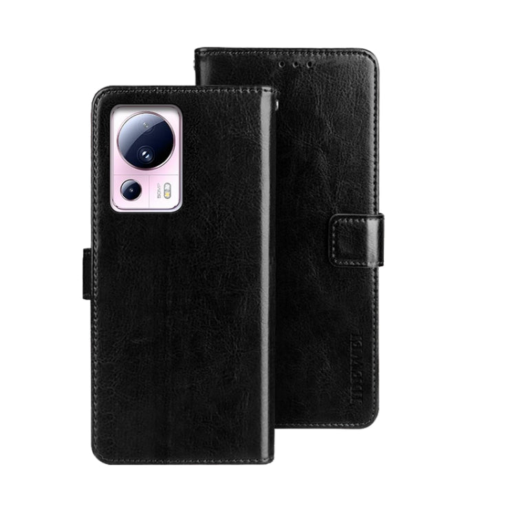 For Xiaomi 13 Lite idewei Crazy Horse Texture Leather Phone Case with Holder