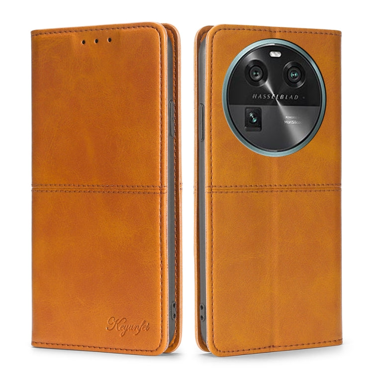For OPPO Find X6 5G Cow Texture Magnetic Horizontal Flip Leather Phone Case