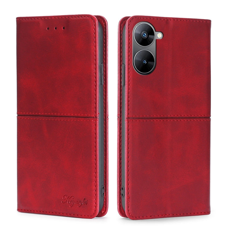 For Realme V30 5G / V30t Cow Texture Magnetic Horizontal Flip Leather Phone Case