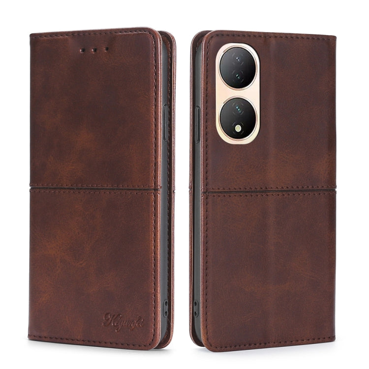 For vivo Y100 5G Cow Texture Magnetic Horizontal Flip Leather Phone Case