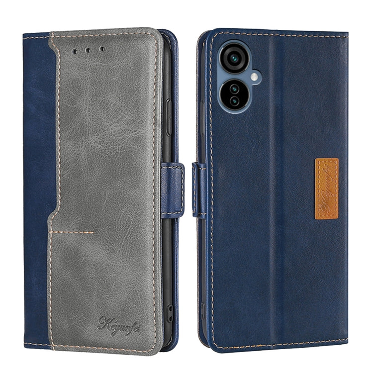 For Tecno Camon 19 Neo Contrast Color Side Buckle Leather Phone Case