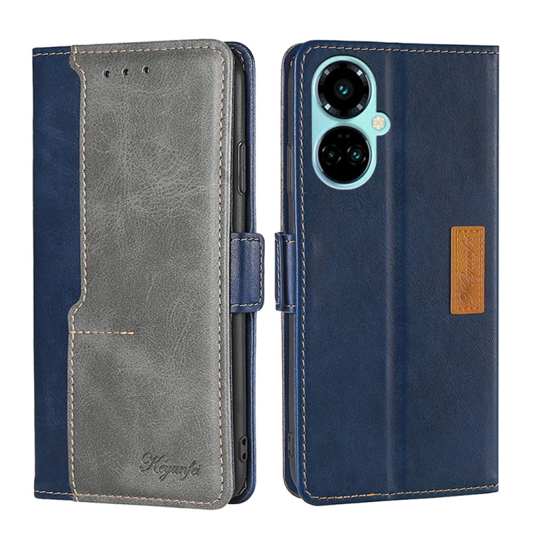 For Tecno Camon 19 / 19 Pro Contrast Color Side Buckle Leather Phone Case