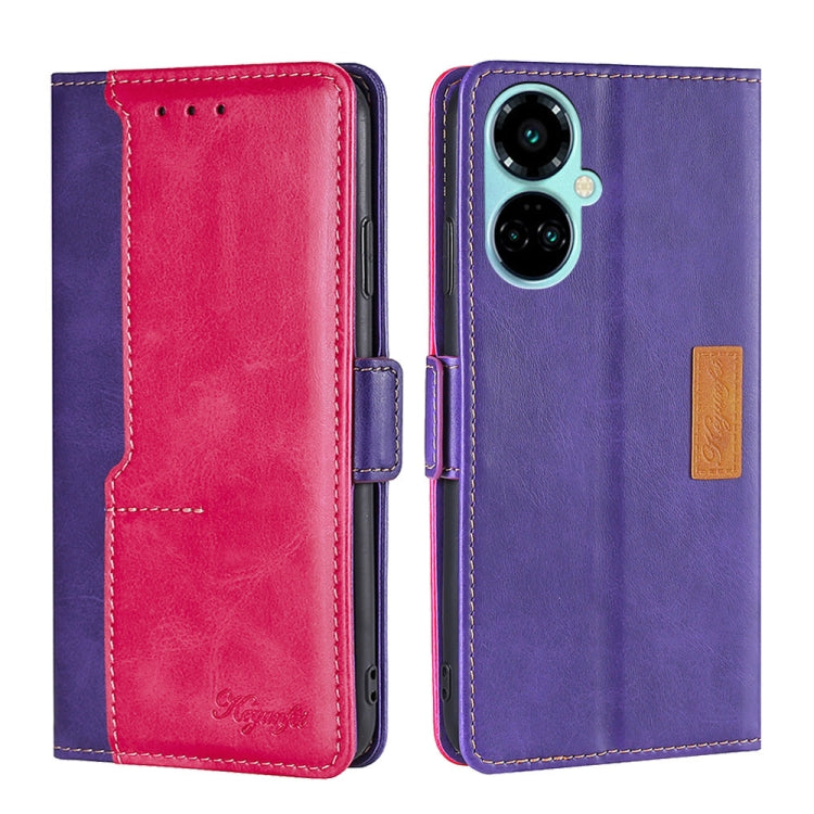 For Tecno Camon 19 / 19 Pro Contrast Color Side Buckle Leather Phone Case
