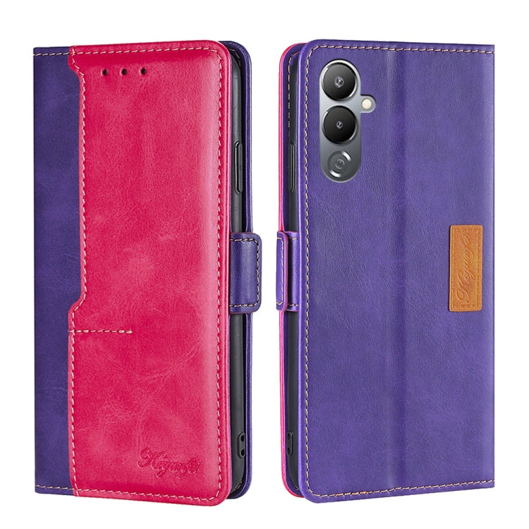 For Tecno Pova 4 Contrast Color Side Buckle Leather Phone Case