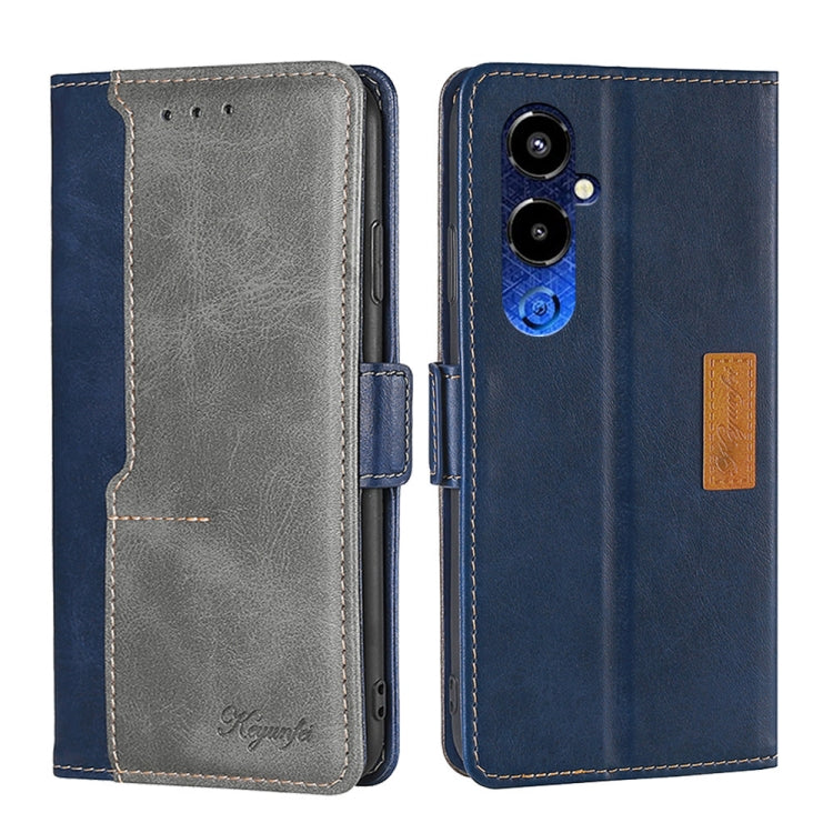 For Tecno Pova 4 Pro Contrast Color Side Buckle Leather Phone Case