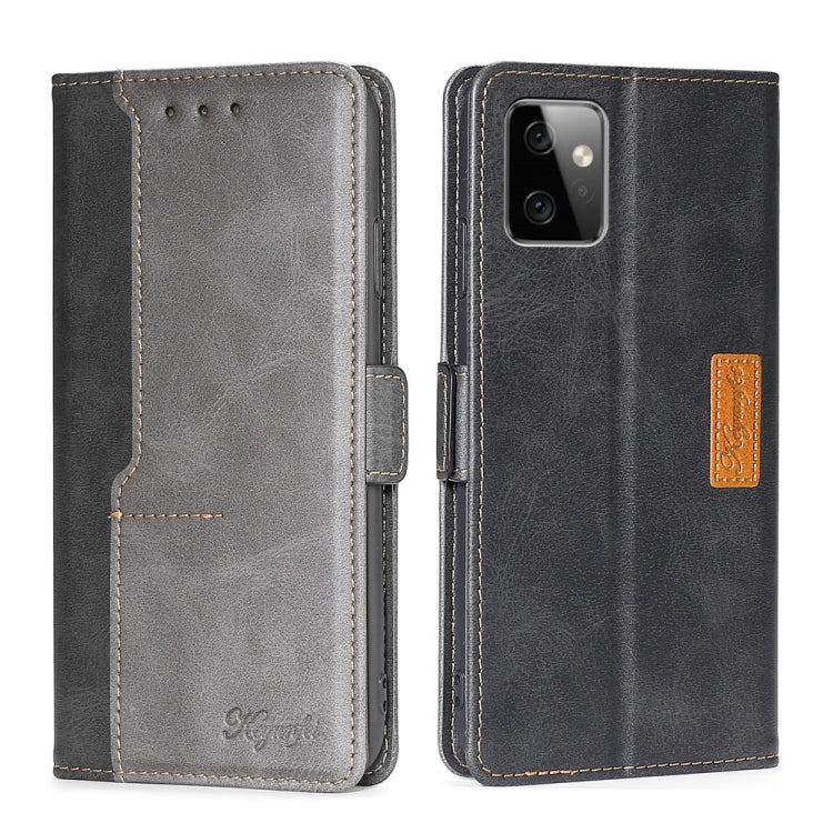 For Motorola Moto G Power 2023 Contrast Color Side Buckle Leather Phone Case
