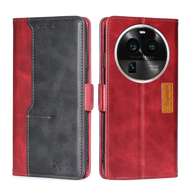 For OPPO Find X6 Pro 5G Contrast Color Side Buckle Leather Phone Case