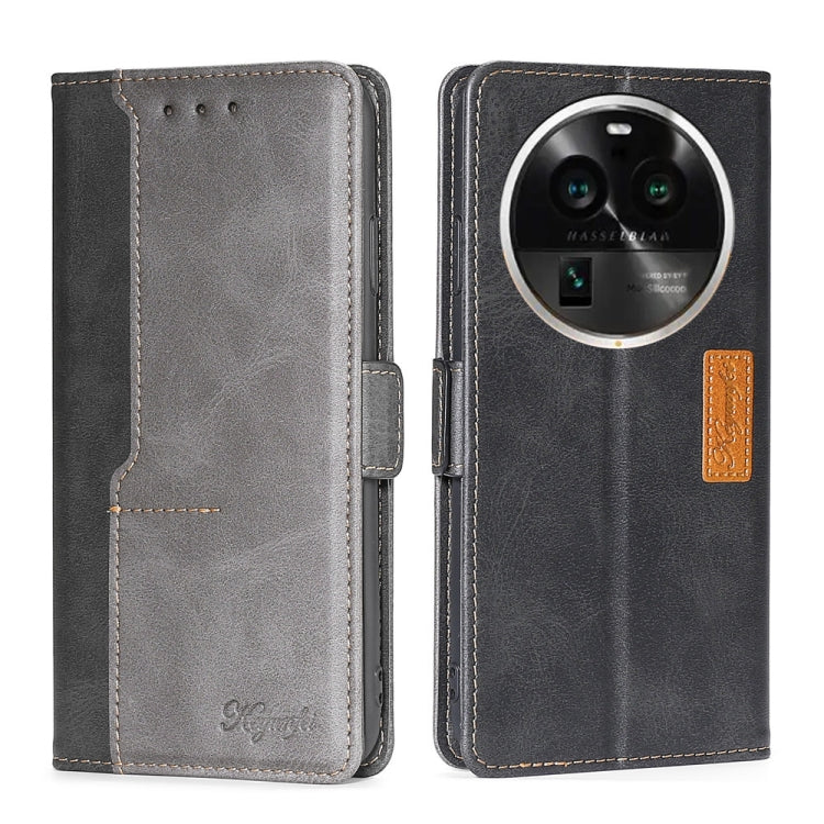 For OPPO Find X6 Pro 5G Contrast Color Side Buckle Leather Phone Case