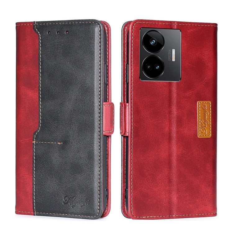 For Realme GT Neo5 Contrast Color Side Buckle Leather Phone Case