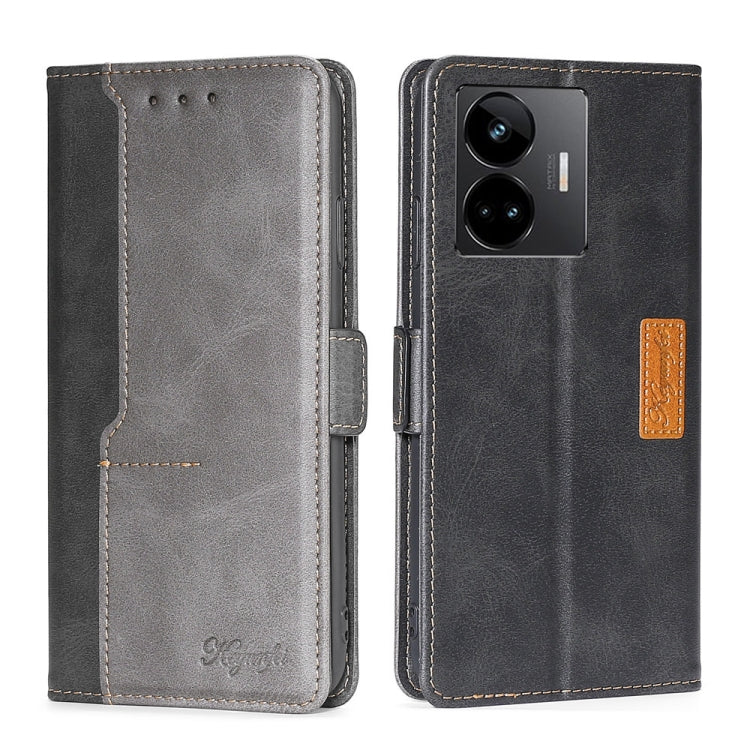 For Realme GT Neo5 Contrast Color Side Buckle Leather Phone Case