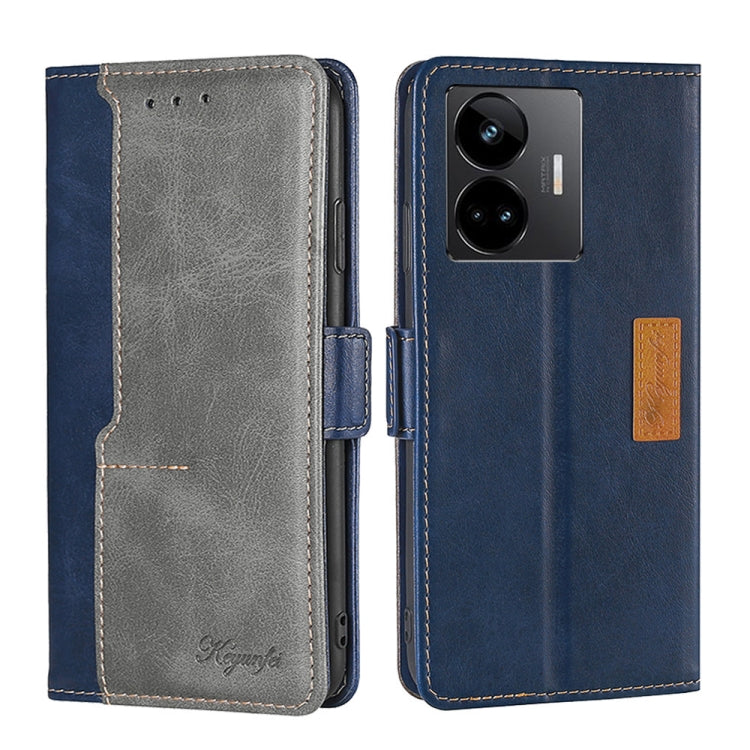 For Realme GT Neo5 Contrast Color Side Buckle Leather Phone Case