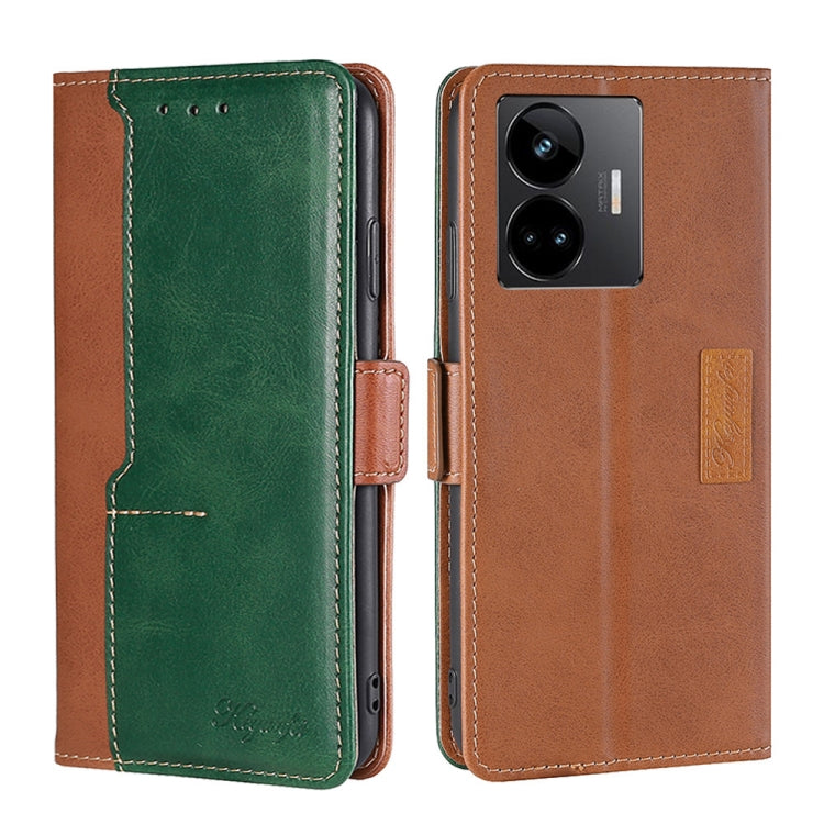 For Realme GT Neo5 Contrast Color Side Buckle Leather Phone Case