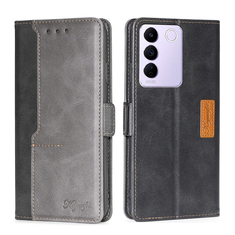 For vivo S16e Contrast Color Side Buckle Leather Phone Case