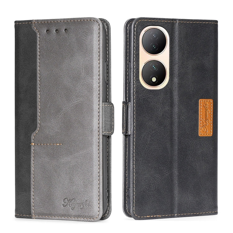 For vivo Y100 5G Contrast Color Side Buckle Leather Phone Case