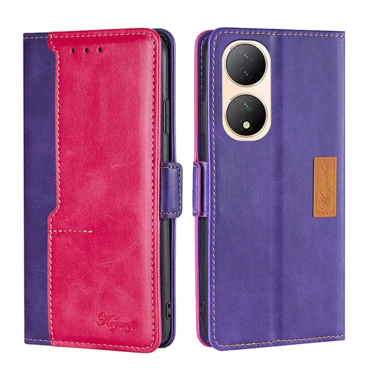 For vivo Y100 5G Contrast Color Side Buckle Leather Phone Case