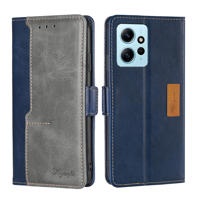 For Xiaomi Redmi Note 12 4G Global Contrast Color Side Buckle Leather Phone Case