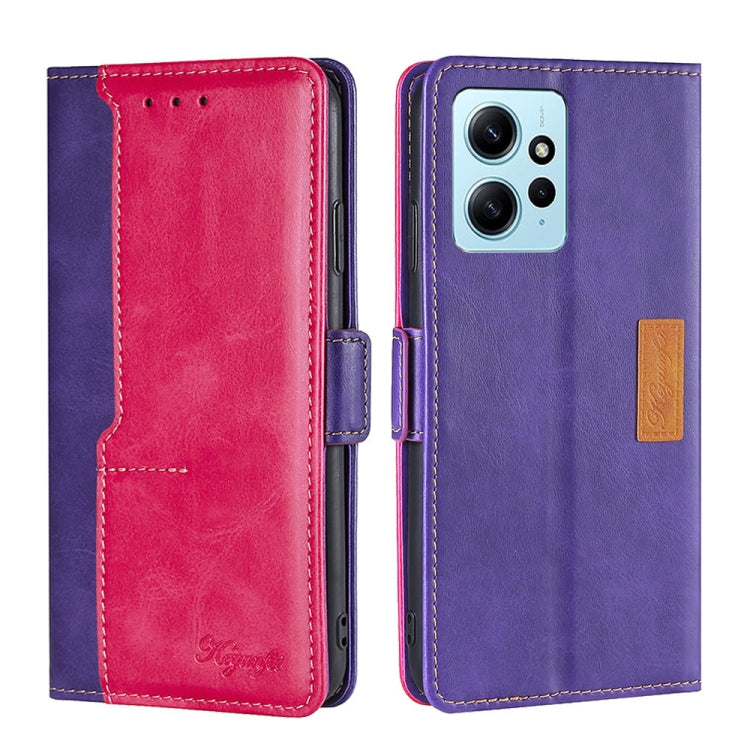 For Xiaomi Redmi Note 12 4G Global Contrast Color Side Buckle Leather Phone Case