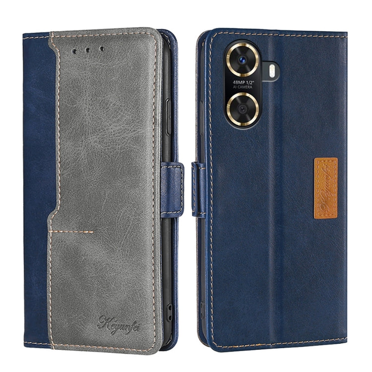 For Huawei Enjoy 60 Contrast Color Side Buckle Leather Phone Case