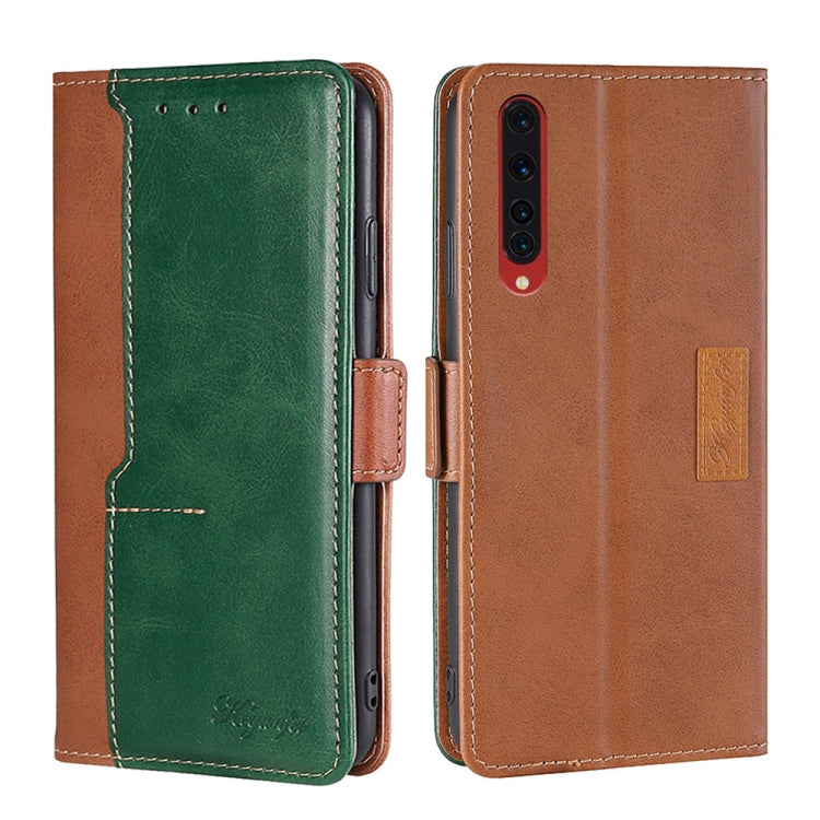For Rakuten Big Contrast Color Side Buckle Leather Phone Case