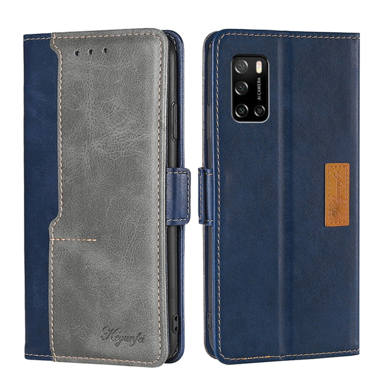For Rakuten Big S Contrast Color Side Buckle Leather Phone Case