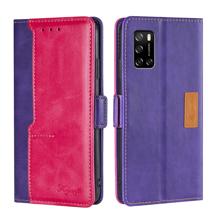 For Rakuten Big S Contrast Color Side Buckle Leather Phone Case