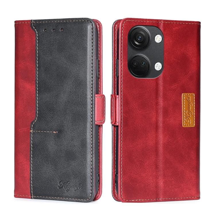 For OnePlus Ace 2V 5G Contrast Color Side Buckle Leather Phone Case