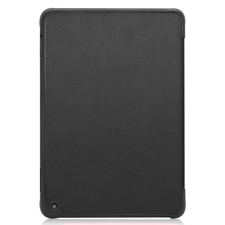 For Kindle Fire HD 8 (2020) Custer Pattern Pure Color Horizontal Flip Leather Case with Three-folding Holder & Wake-up / Sleep Function