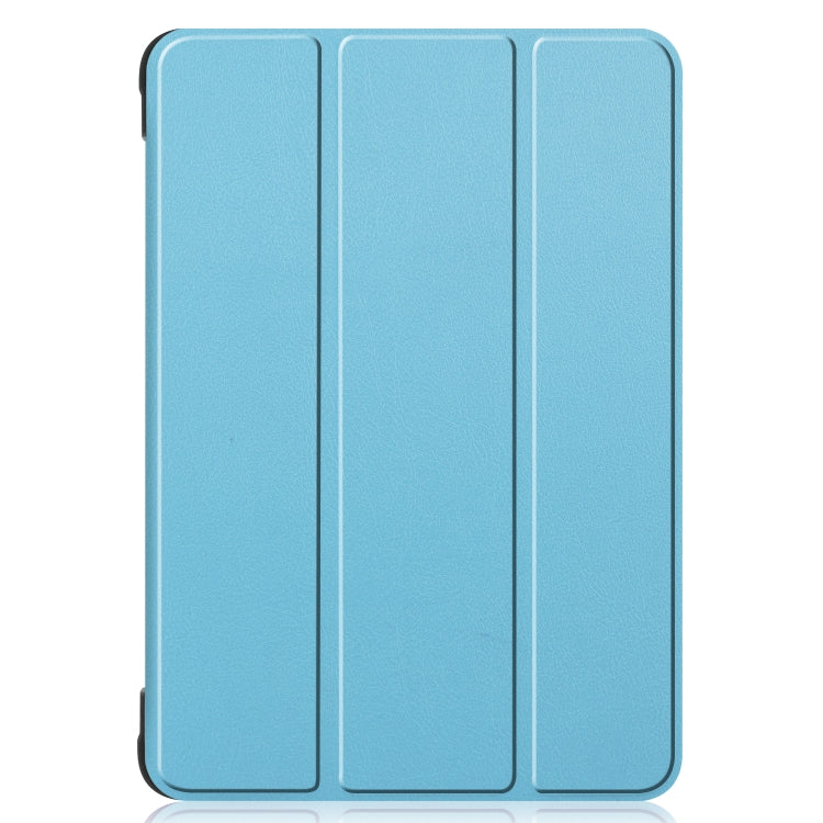 For Kindle Fire HD 8 (2020) Custer Pattern Pure Color Horizontal Flip Leather Case with Three-folding Holder & Wake-up / Sleep Function