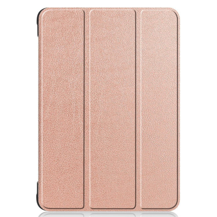 For Kindle Fire HD 8 (2020) Custer Pattern Pure Color Horizontal Flip Leather Case with Three-folding Holder & Wake-up / Sleep Function