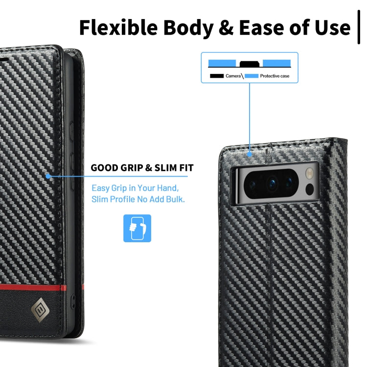 For Google Pixel 8 Pro LC.IMEEKE Carbon Fiber Leather Phone Case