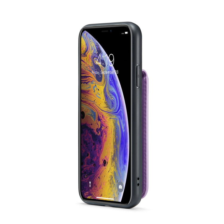 For iPhone XS Max Fierre Shann Crazy Horse Card Holder Back Cover PU Phone Case