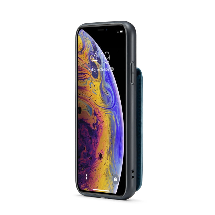 For iPhone XS Max Fierre Shann Crazy Horse Card Holder Back Cover PU Phone Case