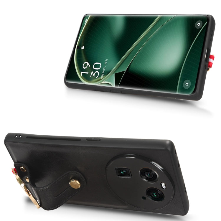 For OPPO Find X6 5G Wristband Leather Back Phone Case