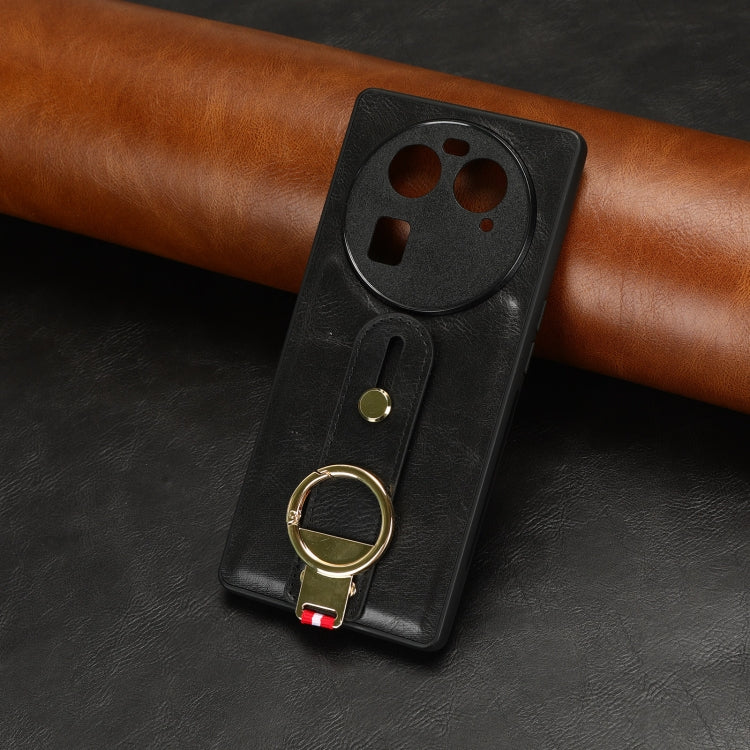 For OPPO Find X6 5G Wristband Leather Back Phone Case