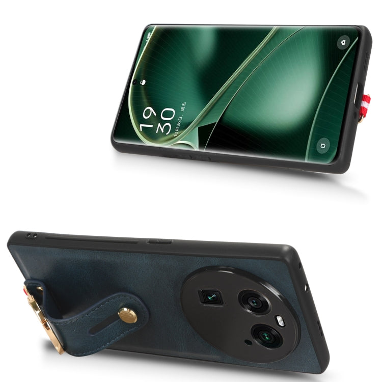 For OPPO Find X6 5G Wristband Leather Back Phone Case