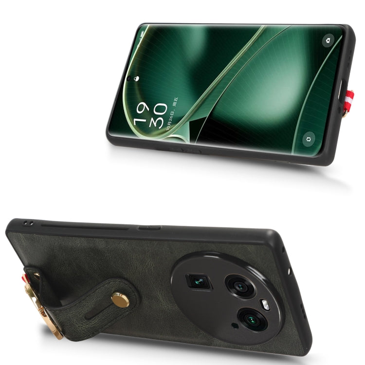 For OPPO Find X6 5G Wristband Leather Back Phone Case