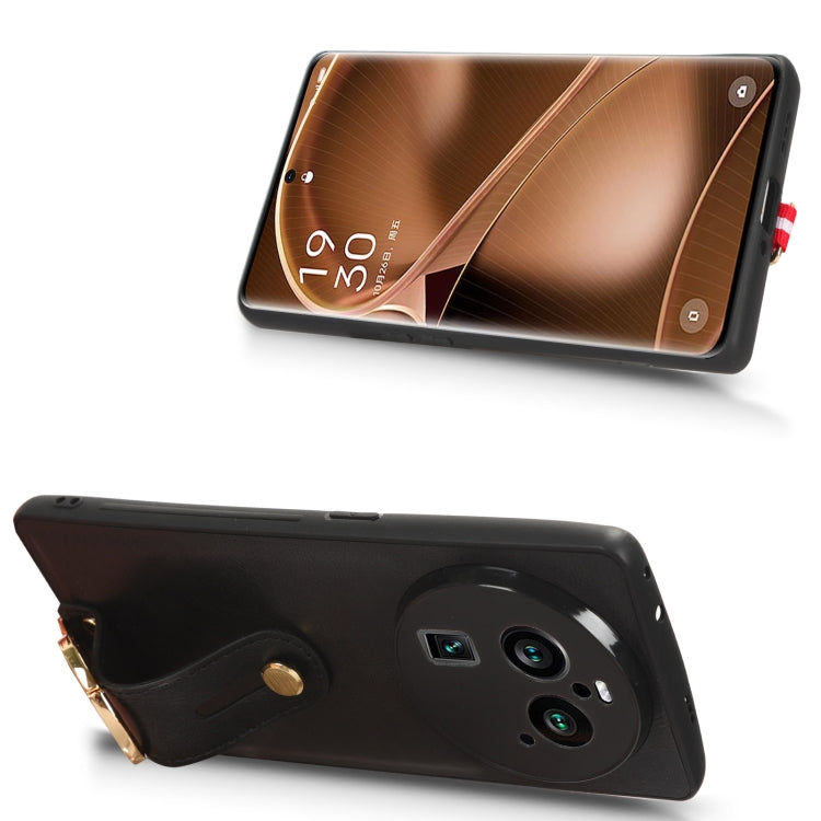 For OPPO Find X6 Pro 5G Wristband Leather Back Phone Case