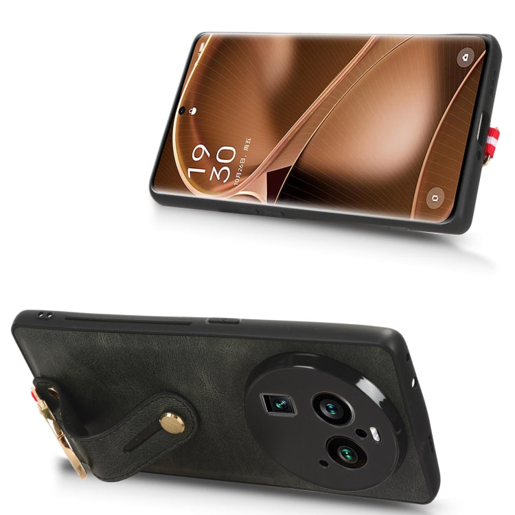 For OPPO Find X6 Pro 5G Wristband Leather Back Phone Case