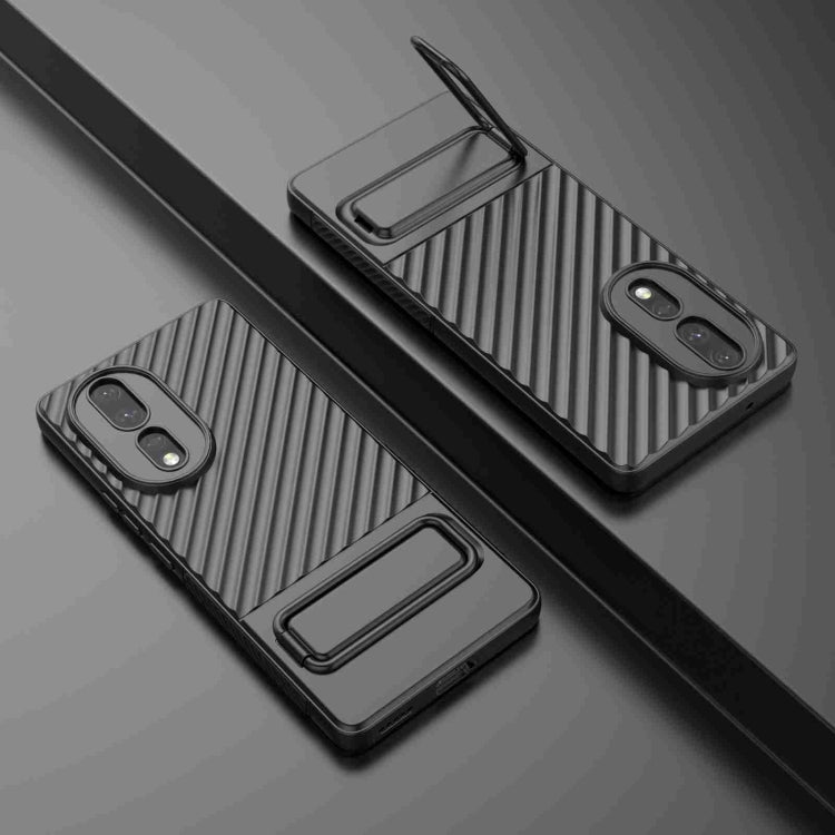 For Honor 80 5G Wavy Texture TPU Phone Case with Lens Film