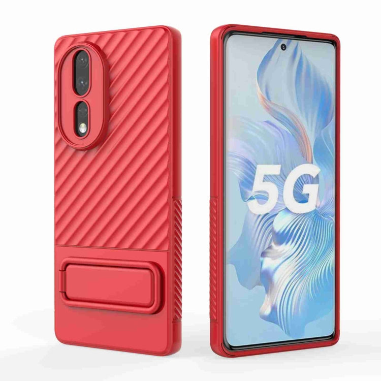 For Honor 80 5G Wavy Texture TPU Phone Case with Lens Film