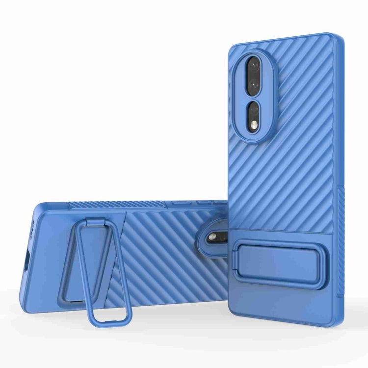 For Honor 80 5G Wavy Texture TPU Phone Case with Lens Film