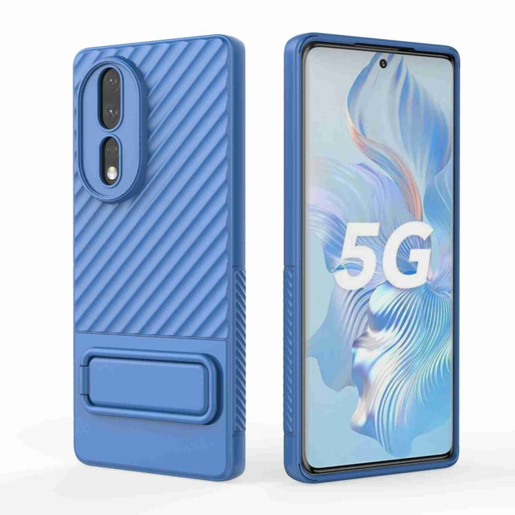 For Honor 80 5G Wavy Texture TPU Phone Case with Lens Film