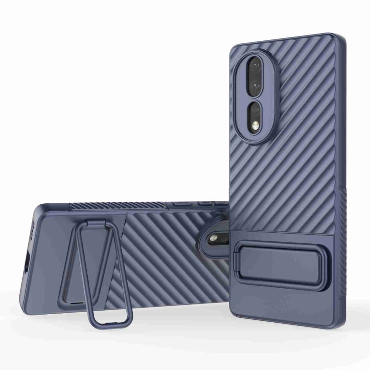 For Honor 80 5G Wavy Texture TPU Phone Case with Lens Film