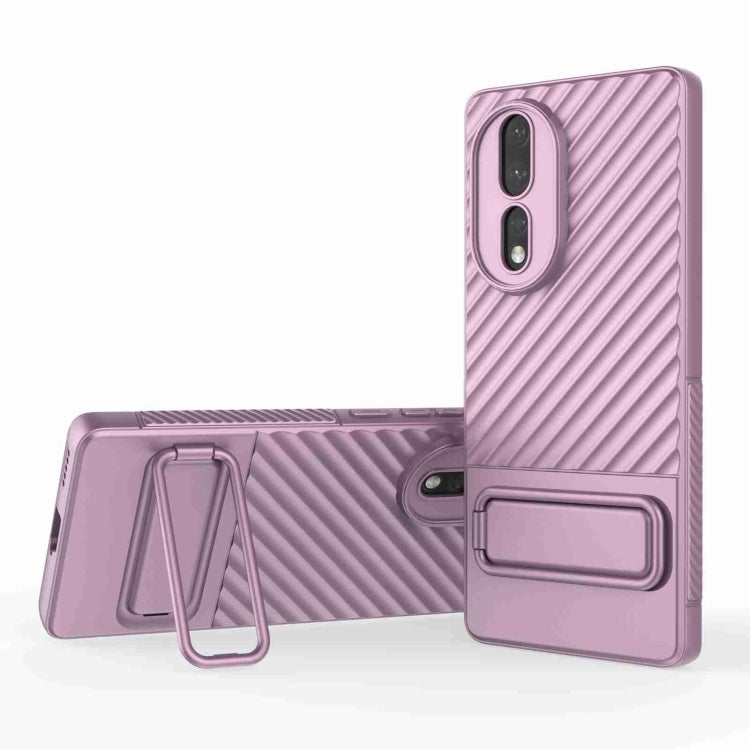 For Honor 80 5G Wavy Texture TPU Phone Case with Lens Film