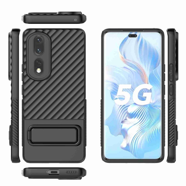 For Honor 80 Pro 5G Wavy Texture TPU Phone Case with Lens Film