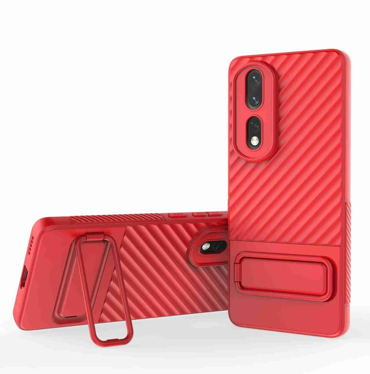 For Honor 80 Pro 5G Wavy Texture TPU Phone Case with Lens Film