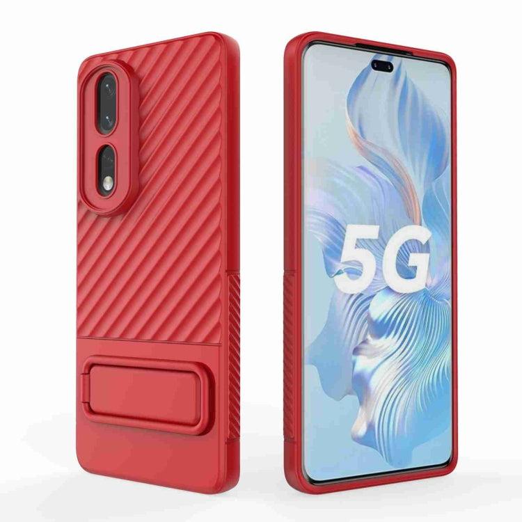 For Honor 80 Pro 5G Wavy Texture TPU Phone Case with Lens Film
